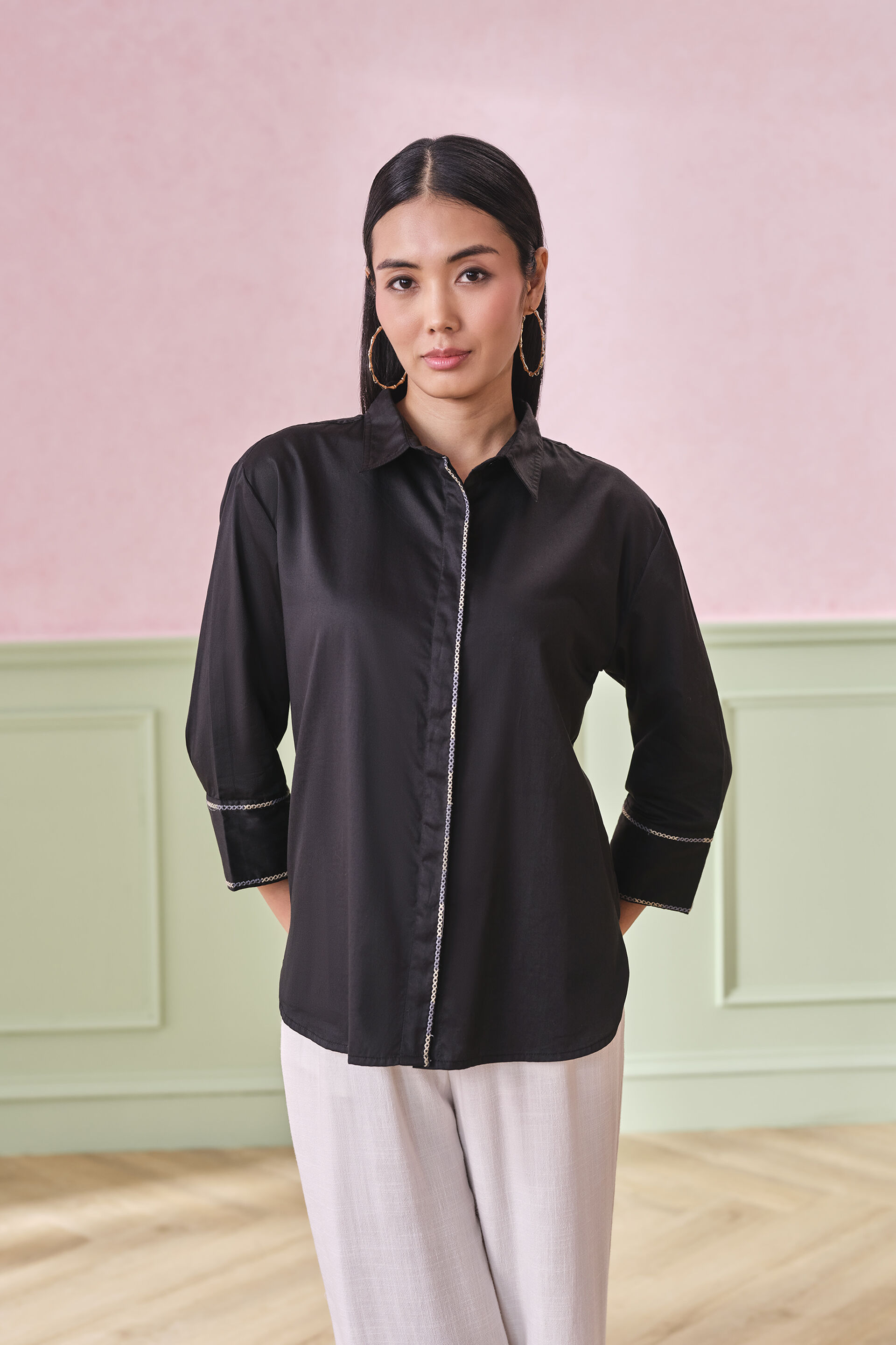 Black Diamond Cotton Shirt, Black, image 1